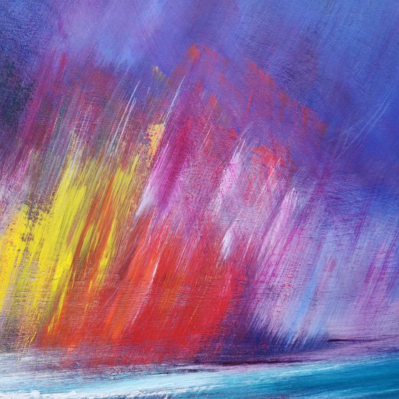 "Chasing Rainbows" - Cornish Seascape, Art, Skyscape