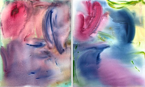 Diptych 'An Ode to the Rosy Blush of Dawn'