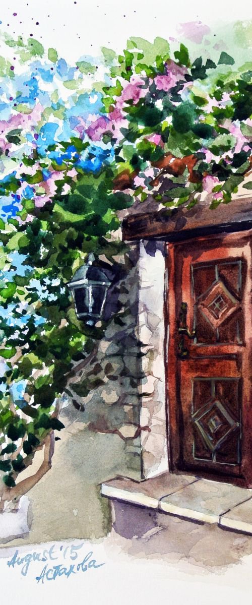 A Wooden Door in Grimaud by Ksenia Astakhova