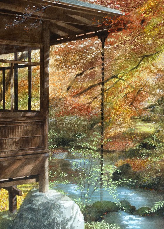 Autumn Garden Bathed in Kyoto Sunlight