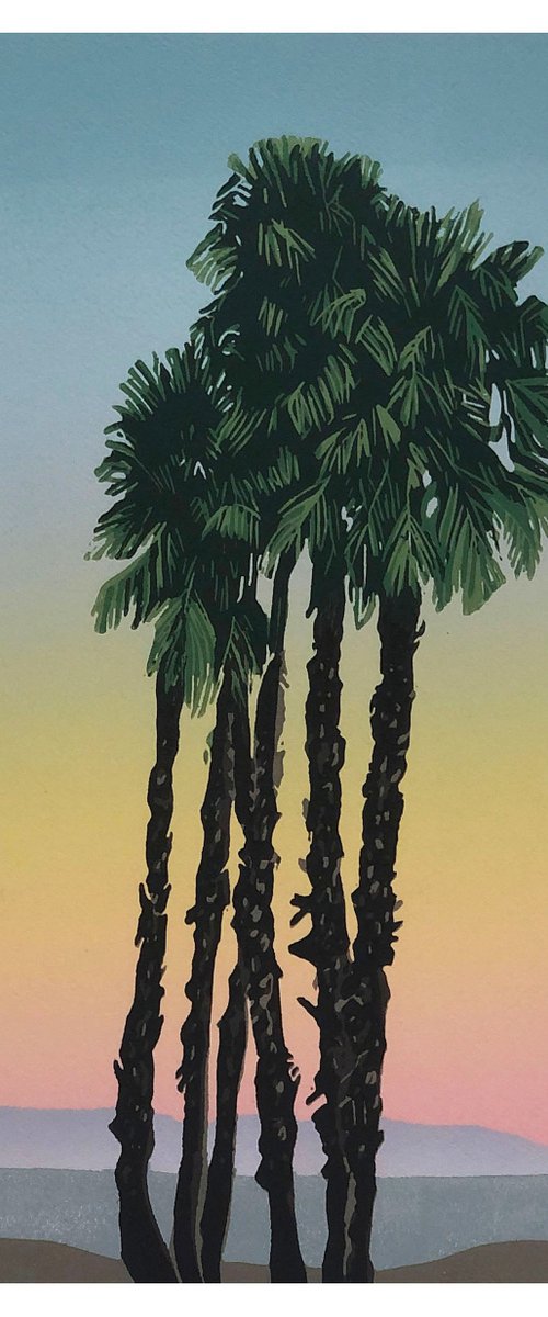 Palm Trees at Dusk by Kirstie Dedman