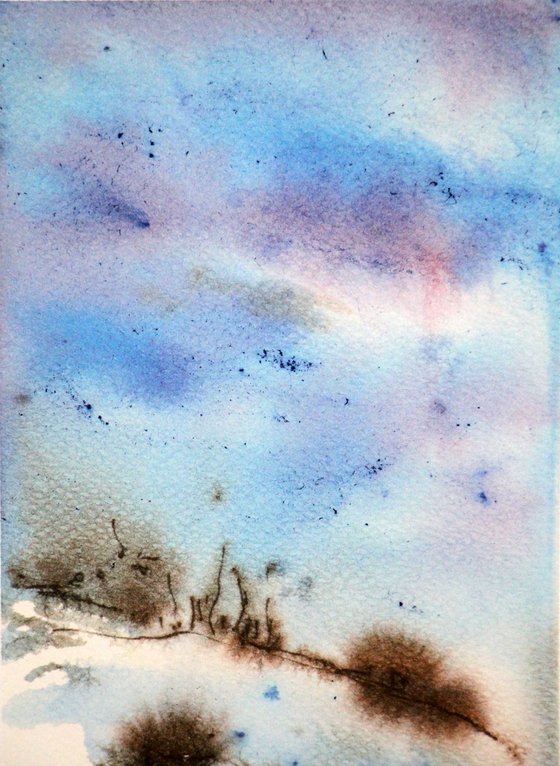 SMALL LANDSCAPES 7, WATERCOLOR, 15 x 23 CM