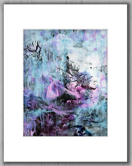 Enchanted Moments 2 - Mixed Media Abstract Painting in mat by Kathy Morton Stanion