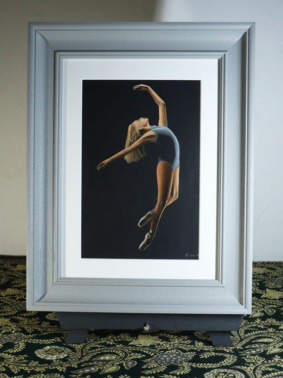 Ballerina Falling Ballet Shoes, Figurative Artwork Framed by Alex Jabore (2018) Perfect Gift