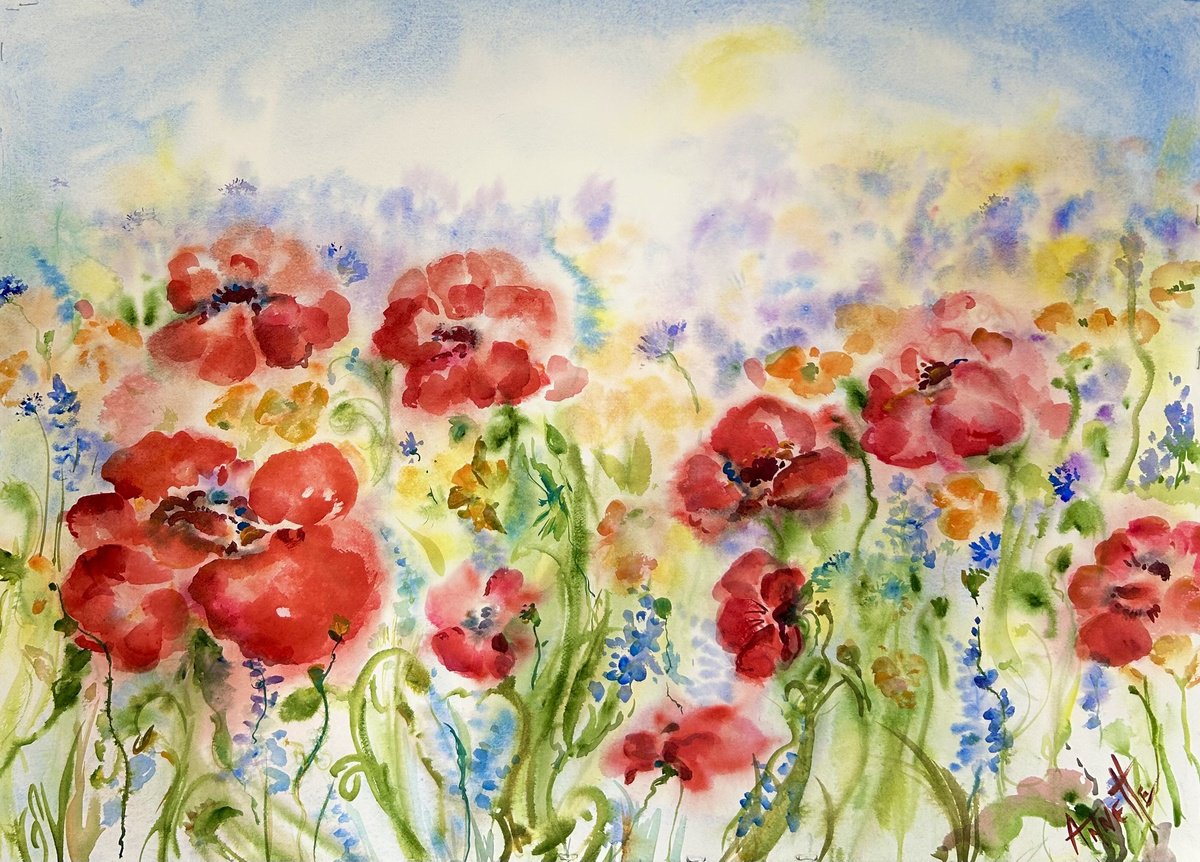 Red Poppies by Annette Wolters