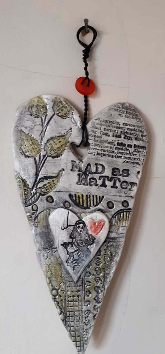 Alice in Wonderland Ceramic Heart