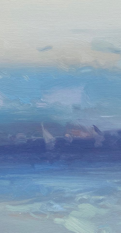 Sail Boats, Original oil painting, Handmade artwork, One of a kind by Vahe Yeremyan