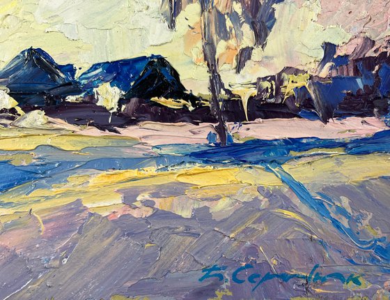 Winter Silence Between Trees and Houses