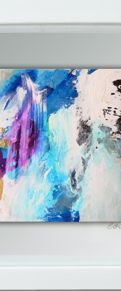 Framed ready to hang original abstract  - Deep water #3 by Carolynne Coulson
