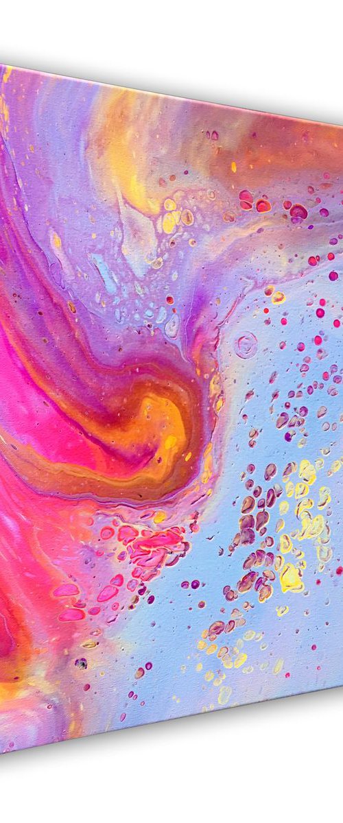 "Blowing Bubbles" - SPECIAL Valentine's Day Price + FREE USA SHIPPING - Original Abstract PMS Fluid Acrylic Painting - 16 x 20 inches by Preston M. Smith (PMS)