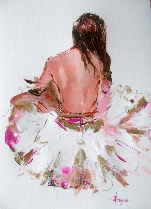 Ballerina Study on Paper-Ballerina Painting by Antigoni Tziora