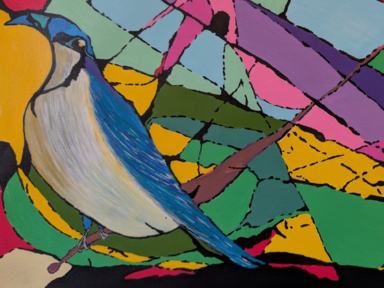 Bluebird-Abstract Art Painting