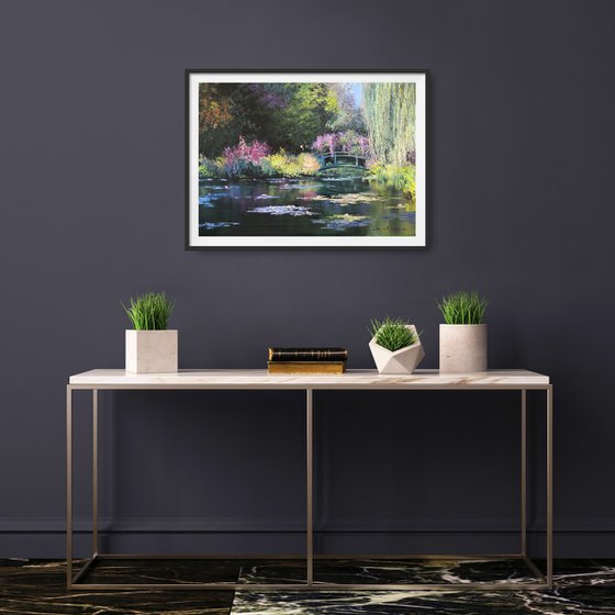 Waterlily pond and a garden landscape, Inspired by Monet