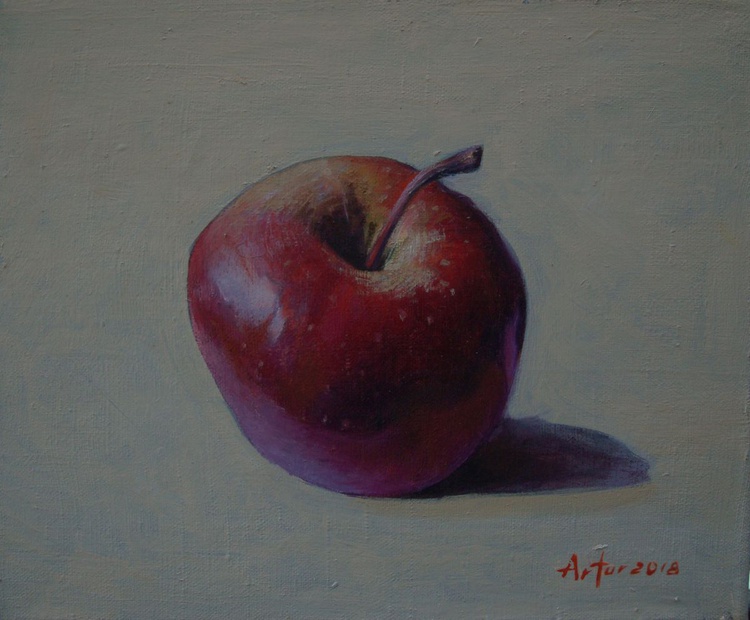 An Apple Oil Painting By Artur Mkhitaryan Artfinder