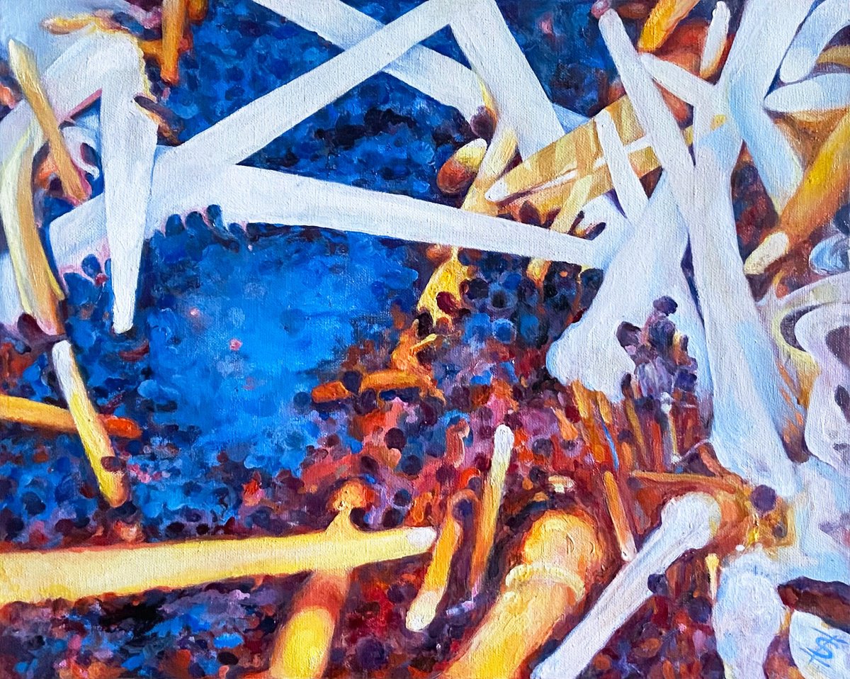 Impressionistic Landscape Oil Painting By Elvira Sesenina, 20 X 16, Marine Depth, Original Artwork