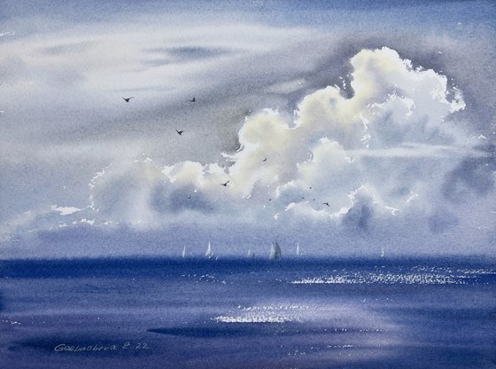 Cloud over sea