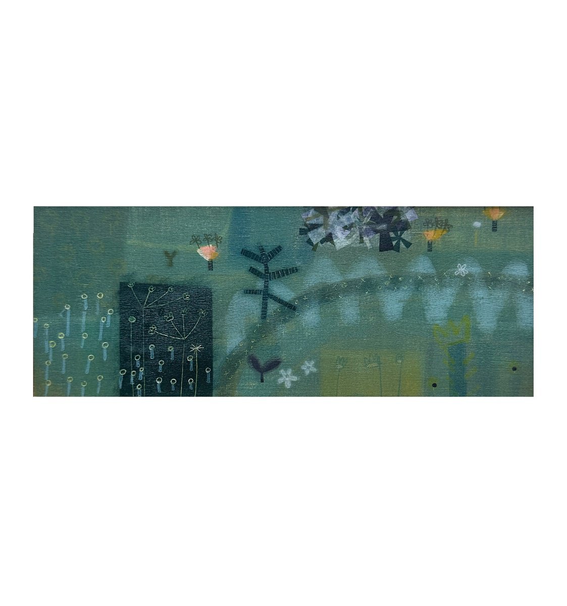 Organic Landscape Limited Edition Print By Sarah Broughton, 11 X 5", Flower Carpet - Heartwood Forest Iii, Original Artwork