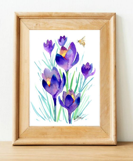 Crocus and Honey Bee