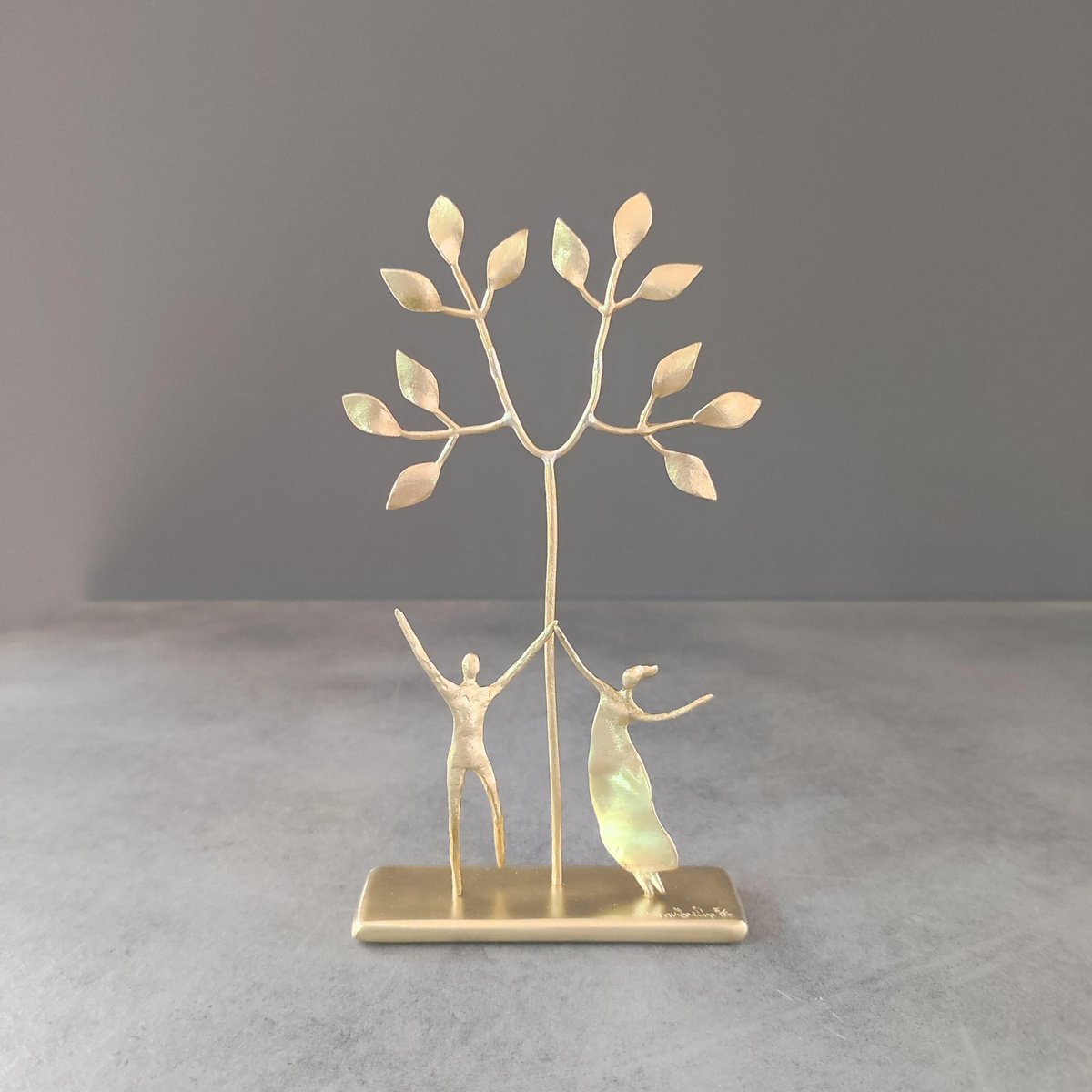 Impressionistic Portrait Bronze Sculpture By Anna Andreadi, 4 X 7, A Tale Of Two Hearts (I), Original Artwork