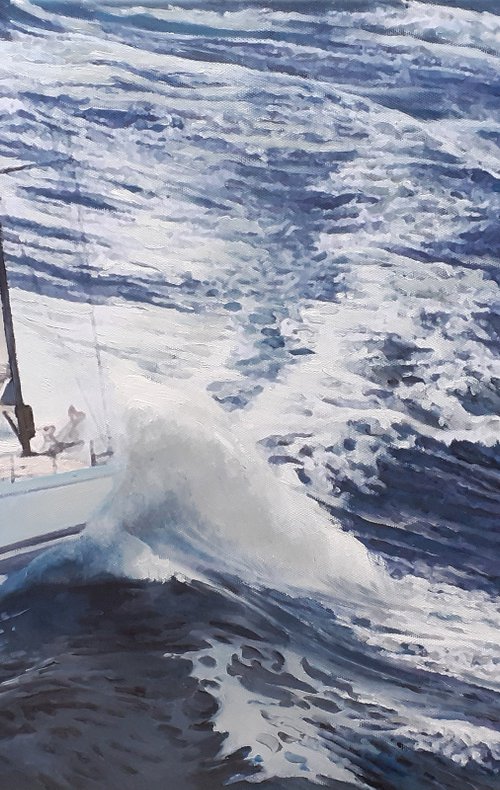 YACHT IN A GALE by Tatiana Rezvaya