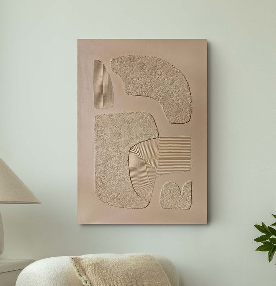 "Brown Bay 2" Abstract high textured art