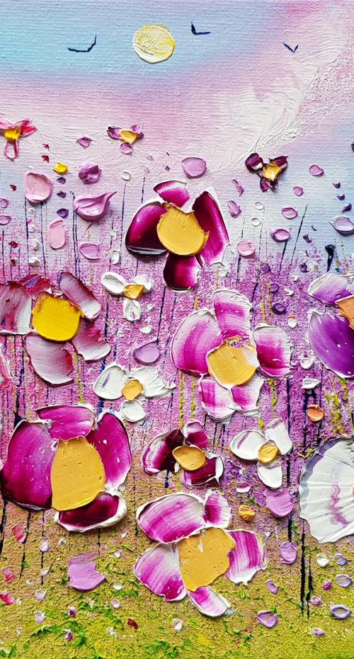 "Pastel Pink Meadow Flowers in Love" by Phil Broad