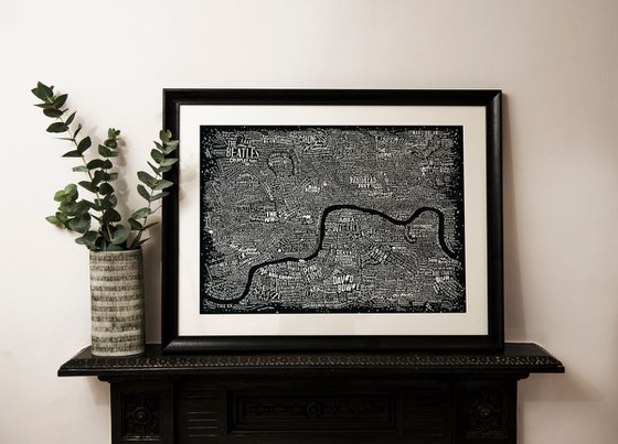 Music Map Of London (Black)