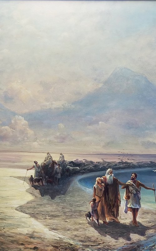 Descent of Noah from Mount Ararat(120x80cm, Inspired by Ayvasovsky) by Mexak Xazaryan