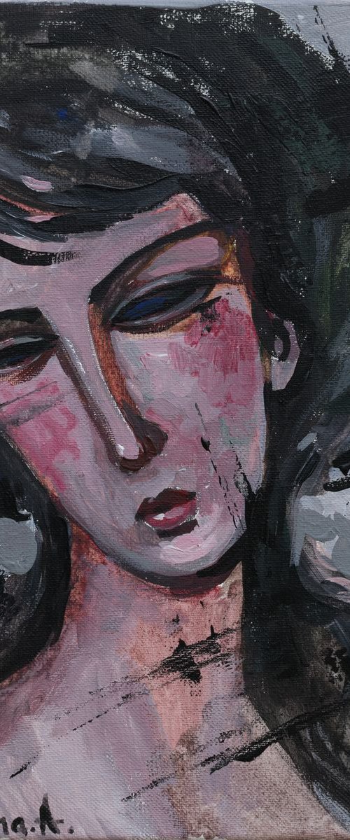 Female portrait inspired by Modigliani by Anastasiia Valiulina