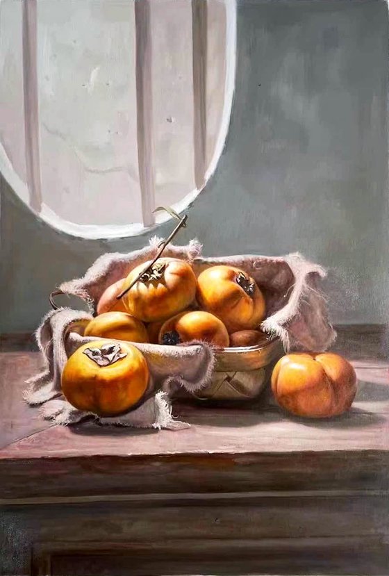 Still life:Persimmons on the table