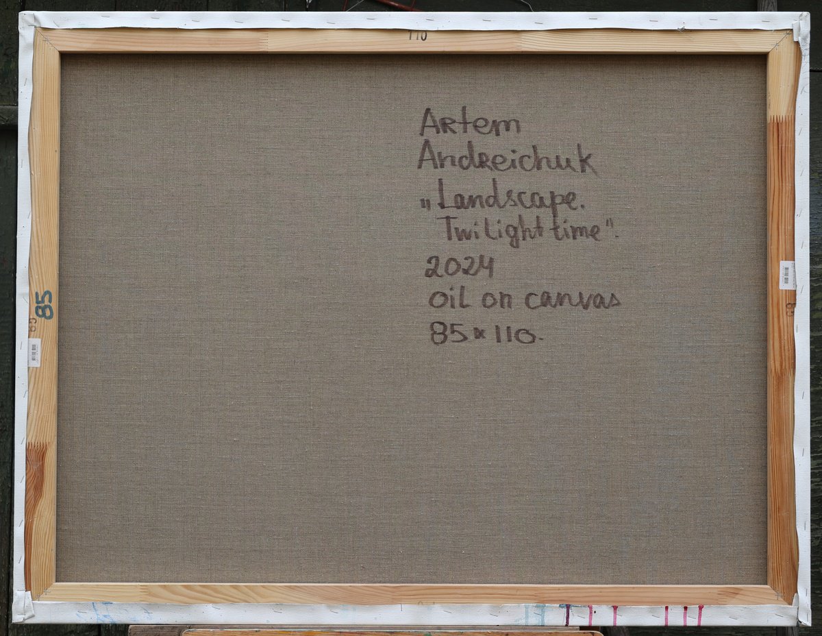 Impressionistic Landscape Oil Painting By Artem Andreichuk, 43 X 33, Landscape, Twilight Time., Original Artwork