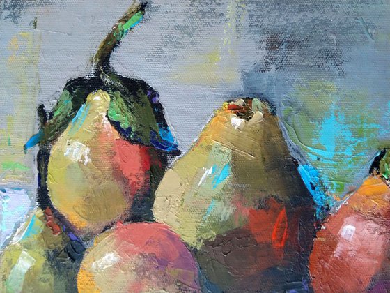 Still life - Pears(24x30cm, oil painting, ready to hang)