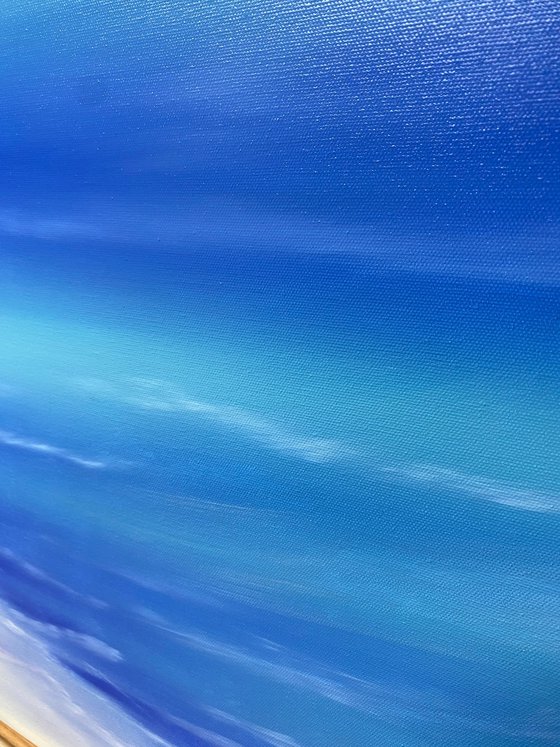 Calm azure sea shore