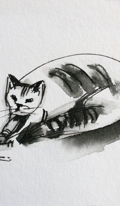 Cat VI... /  ORIGINAL PAINTING by Salana Art Gallery