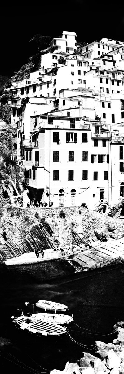 Photorealistic Cityscapes Photograph By Christian Schwarz, 9 X 24, Cinque Terre, Original Artwork