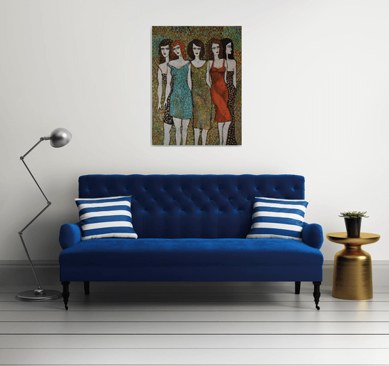 Five women posing