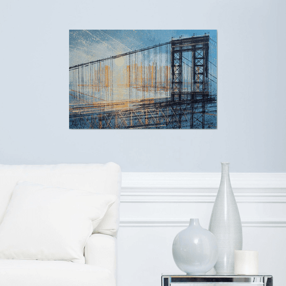 New York - The Manhattan Bridge At Sunset