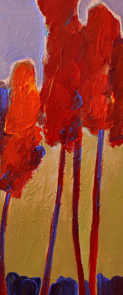 Red Trees in East by Veta  Barker