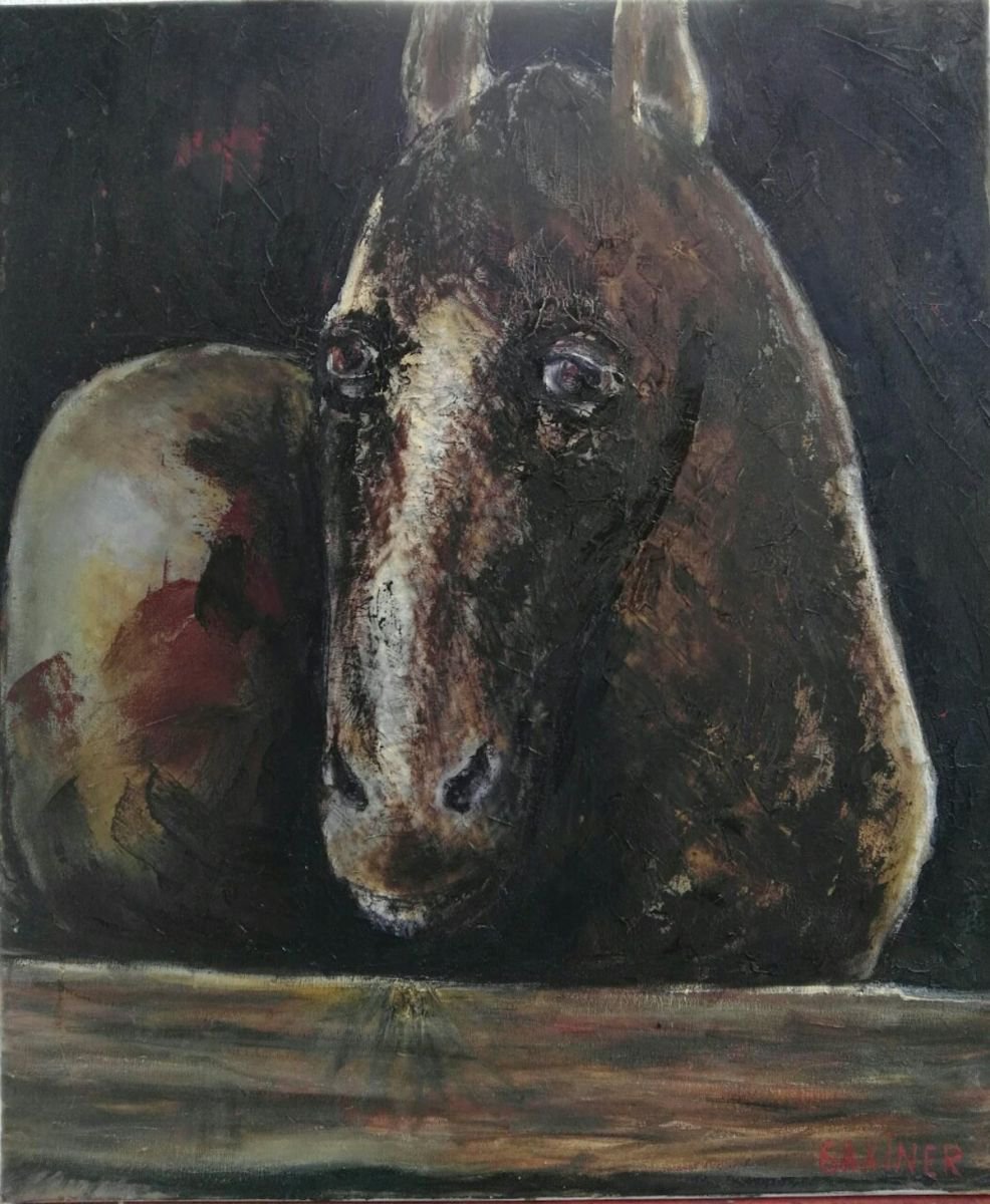 Impressionistic Animal Oil Painting By Leo Baxiner, 20 X 24", Ferdinand., Original Artwork