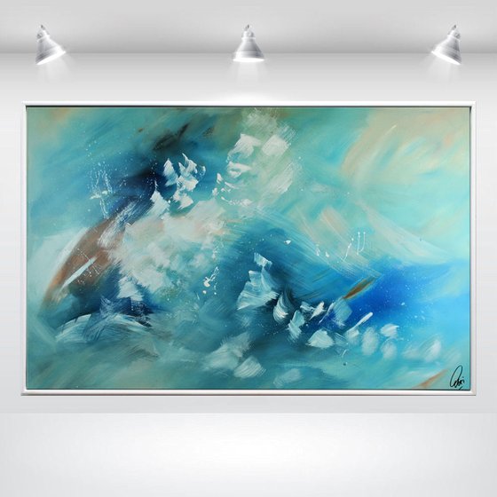 Emotional  - Abstract Art - Acrylic Painting - Canvas Art - Framed Painting - Abstract Sea Painting - Ready to Hang