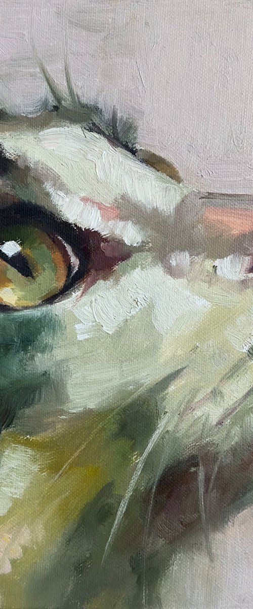 Green Cat by Diana Ivashkevich