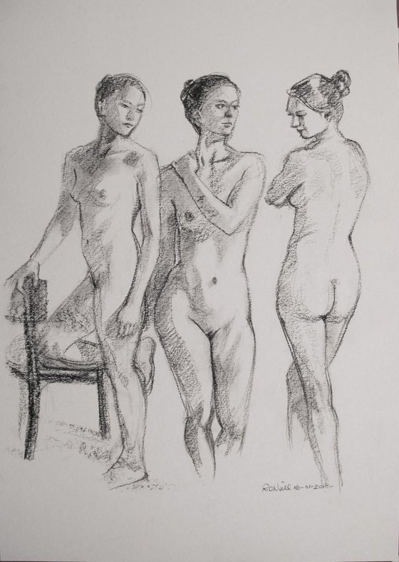 Standing female nude