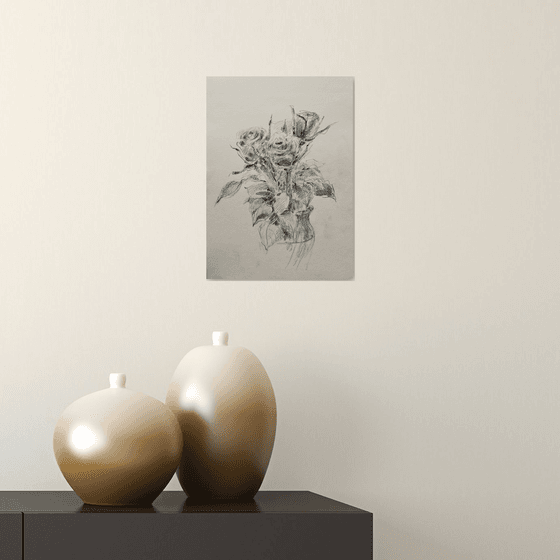 Roses #1 2019. Original charcoal drawing