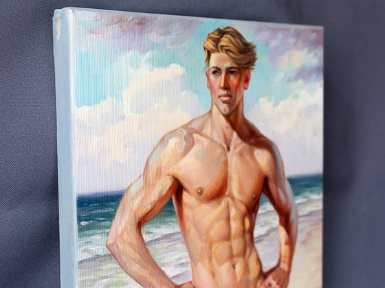 NAKED MAN BY THE SEA