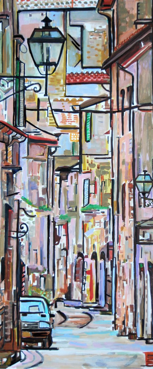 Mediterranean street / 70 x 50 cm by Alexandra Djokic