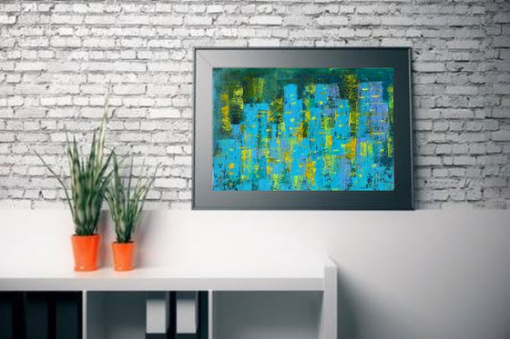 Urban Jungle! Abstract cityscape on handmade paper