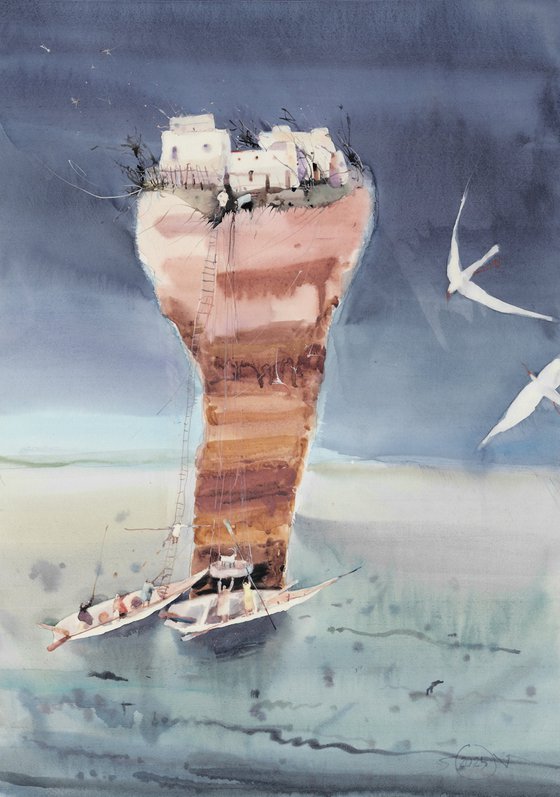 Cliffside Village Rescue, Dreamlike Art
