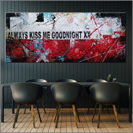 Always Forever 200cm x 80cm Red White Textured Urban Pop Art