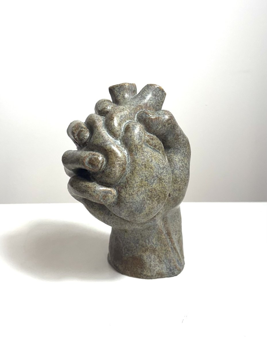 Portrait Clay Sculpture By Ej Mack, 4 X 5, Under Pressure: Arrested Grey, Original Artwork