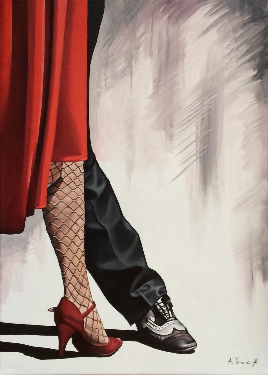 Photorealistic Portrait Oil Painting By Alexander Titorenkov, 20 X 28, Tango, Original Artwork